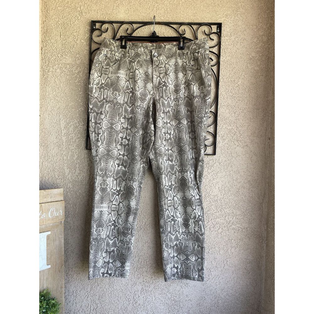 Lane Bryant snake print skinny jeans - size 20 - brown/tan